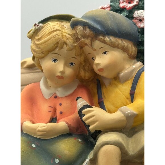 Vintage Dolfi Original Lisi Martin Figurine Boy and Girl on Bench Italy - Picture 3 of 9